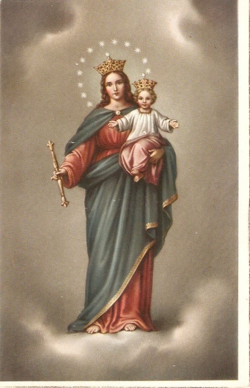 Virgin with the Child Nice vintage Spanish religious postcard