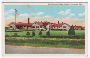 US Indian Hospital Claremore Oklahoma linen postcard