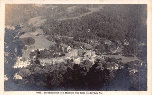 HOT SPRINGS VIRGINIA~THE HOMESTEAD FROM MOUNTAIN TOP TRAIL~REAL PHOTO POSTCARD