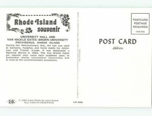 Unused 1983 HALL AT BROWN UNIVERSITY Providence Rhode Island RI L6391