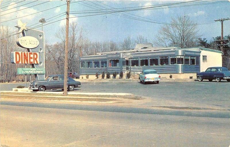 Peabody MA Bel-Aire Diner US 1 Old Cars 2 Postcard