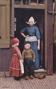 Woman & Children n Traditional Dress Volendam Netherlands