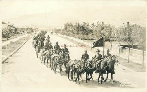 Military, Mexican Border War, Artillery Parade Mexico, W.H. Horne Co, RPPC