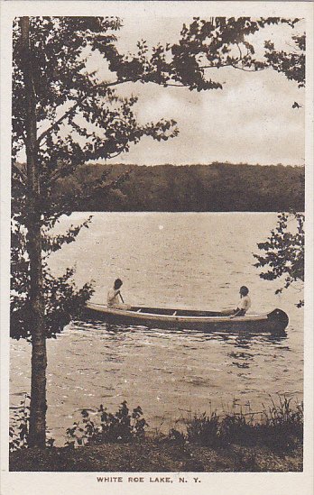 Canoeing Livingston Manor White Roe Lake New York Albertype