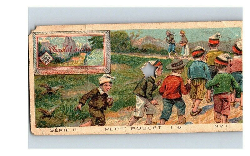 Vintage 1890's Victorian Trade Card Toblerone Swiss Chocolate - Kids on Road