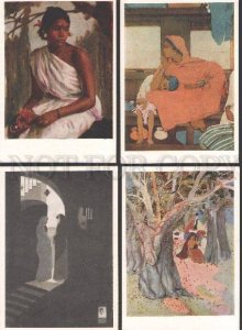 109820 Art of India Collection of 10 Original old postcard