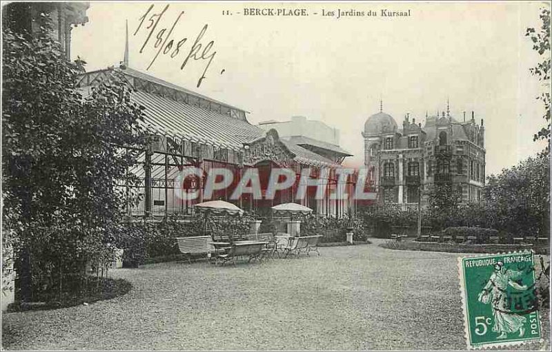 Old Postcard Berck Beach Gardens Kursaal