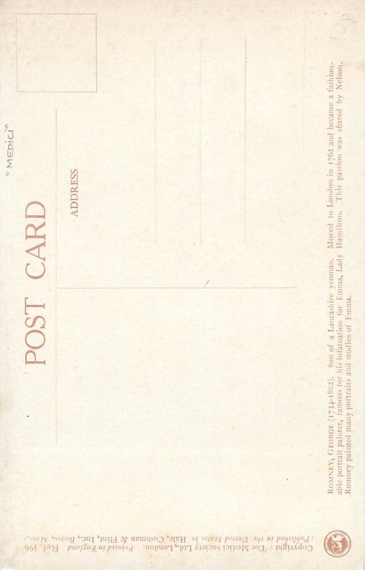 Fine art postcard painting Lady Hamilton Romney