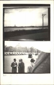 Washington DC Split View Amateur Tourist Real Photo Postcard c1940s