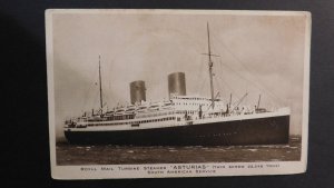 Mint Ship Postcard Royal Mail Turbine Steamer Asturias South American Service