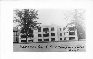 J4/ Thompson Falls Montana RPPC Postcard c50 Sanders County Court House 185