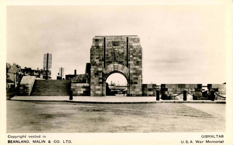 Gibraltar - U.S.A. War Memorial - RPPC