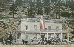 Postcard C1910 Nevada Carson City Bowers Mansion animals Flag Wheelock NV24-4414