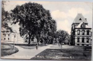 University Grounds, Middle Campus, Providence RI c1919 Vintage Postcard L06