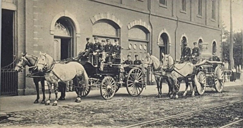 C.1896-1906 Rare! Reading PA Liberty Fire Co. Horse Drawn Apparatus. Unused A19