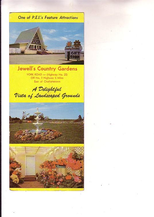 Jewell's Country Gardens, York , Prince Edward Island, Advertising Card