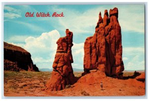 c1960's Old Witch Rock at Center of Grotesque Red Rock Formations AZ Postcard