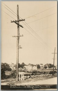 MEDWAY MA EDISON POLES ADVERTISING ANTIQUE REAL PHOTO POSTCARD RPPC