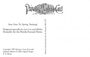 Baseball Player Comic Baseball Player View Postcard Backing 