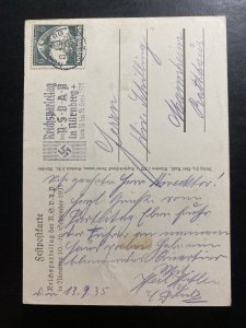 1935 Nurnberg Germany Propaganda Postcard first day cover NSDAP party rally