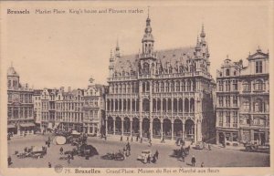 Belgium Brussel Market Place Kings House And Flowers Market 1936