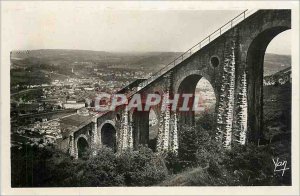 Old Postcard Lourdes Funiculaire du Pic du Jer The viaduct and the city