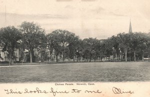 Vintage Postcard Chelsea Parade Norwich Connecticut CT The American News Pub.