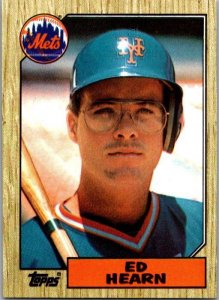 1987 Topps Baseball Card Ed Hearn New York Mets sk3275