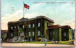 1910's Canadian Club Whiskey Offices Near Windsor Canada Posted Postcard