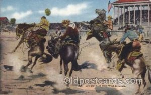 Cowboy Race with Wild Broncos Western Cowboy, Cowgirl Unused 