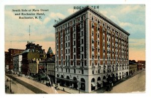 NY - Rochester. South Side of Main Street & Rochester Hotel (crease)