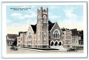 c1920 Methodist Episcopal Church View Classic Cars Webster City Iowa AI Postcard 