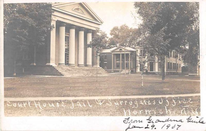 Norwich New York Court House Real Photo Antique Postcard J53079