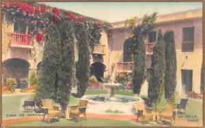 Casa De Manana, La Jolla, California, Early Hand Colored Postcard, Unused
