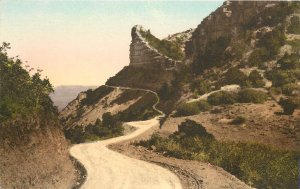 Hand-Colored Postcard; Knife-Edge Road from Mancos to Mesa Verde National Park