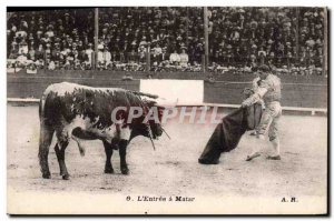 Old Postcard Bullfight Bullfight L & # 39entree has Matar