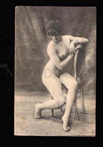 3013420 NUDE Woman on Chair Vintage Photo Card 133