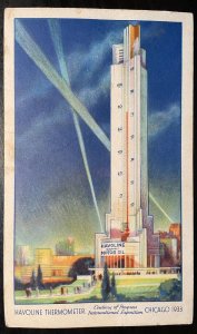 Vintage Postcard 1933 Havoline Thermometer, World's Fair, Chicago (IL)