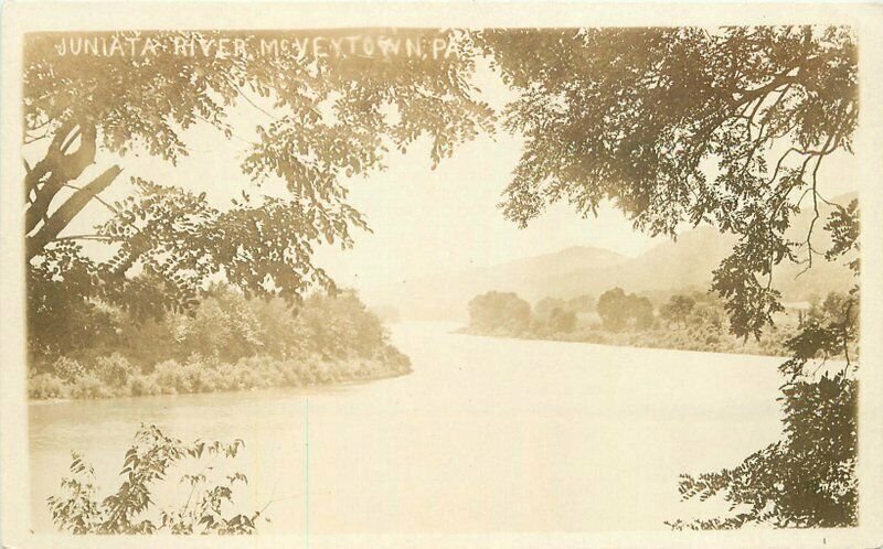 McVeytown Pennsylvania Juniata River C-1910 RPPC Photo Postcard 21-7280