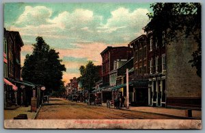 Postcard Bordentown NJ c1909 Farnsworth Avenue Carriages Shops Earling Hotel