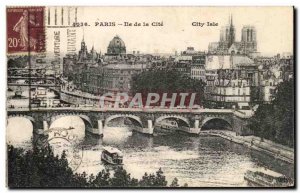 Old Postcard Paris Ile de la Cite Notre Dame