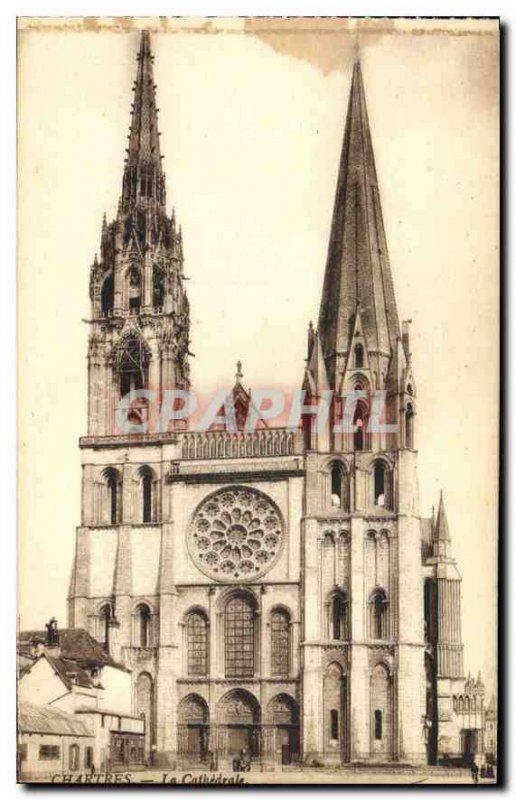 Postcard Old Chartres Cathedrale