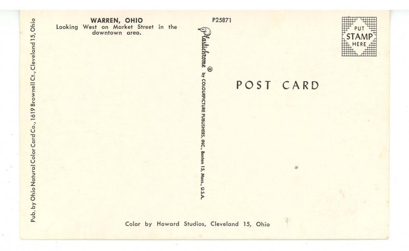 OH - Warren. Market Street looking West ca 1957