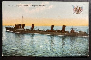 Mint USA PPC Color Picture Postcard US Torpedo Boat destroyer Worden