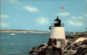 Newport Rhode Island Castle Hill Lighthouse c1950-60s Vintage Postcard