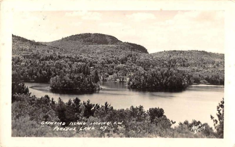 Paradox Lake New York panoramic view Crawford Island real photo pc ZA441319