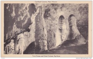 Twin Domes And Giant Column, Big Room, Carlsbad Caverns, New Mexico, 1930-1940s