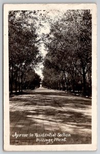 RPPC Billings Montana Avenue In Residential Section Brick Street Postcard K22