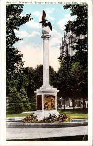 Sea Gull Monument Temple Grounds Salt Lake City Utah UT WB Postcard VTG UNP