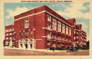 USA Nebraska Omaha South High School 24th, 25th J&K Sts. Vintage Postcard C227